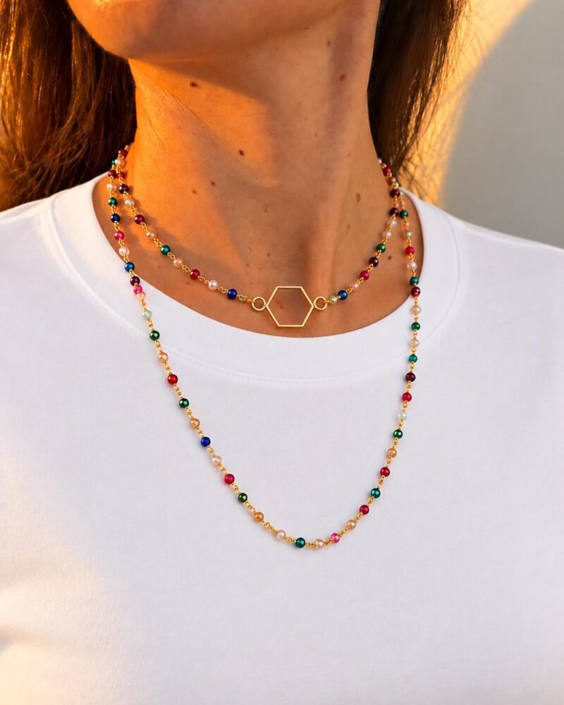 Collar HEXIA multicolor puesto